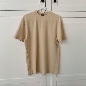 Zephyr Cream Ribbed T-shirt Size Medium